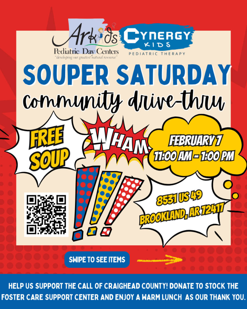 Souper Day free soup event in Brookland Arkansas community meal