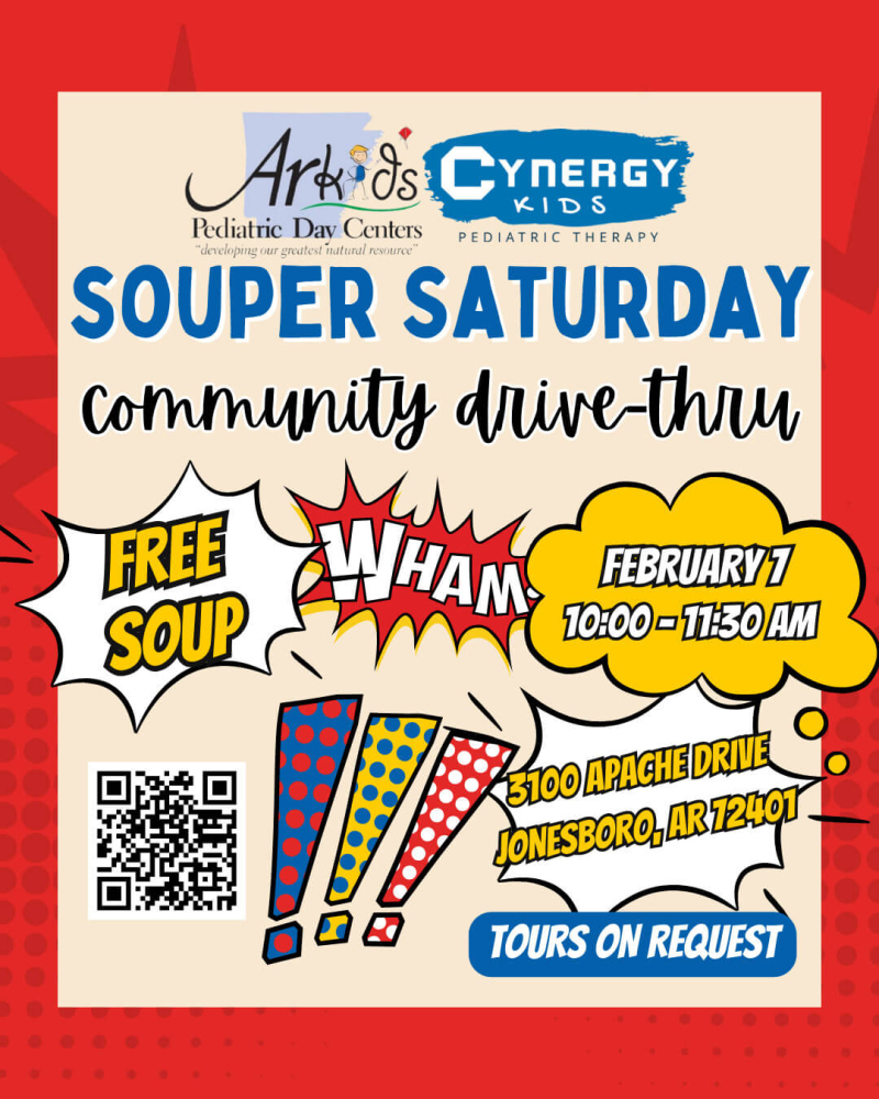 Souper Day free soup event in Jonesboro Arkansas community meal