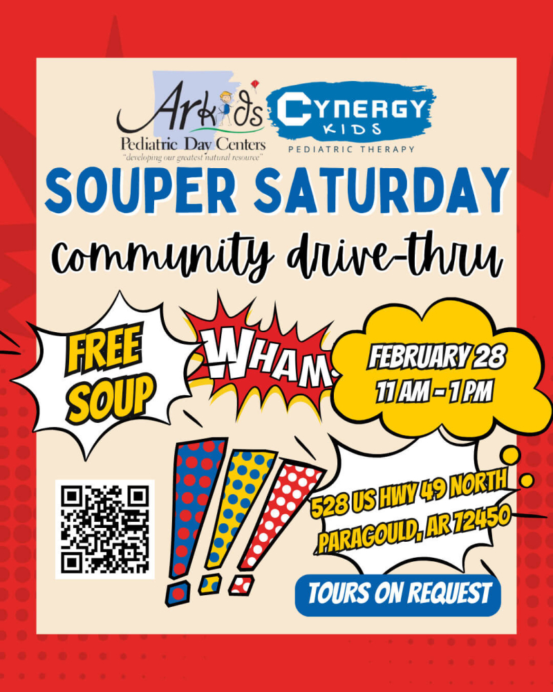 Souper Day free soup event in Paragould Arkansas community meal